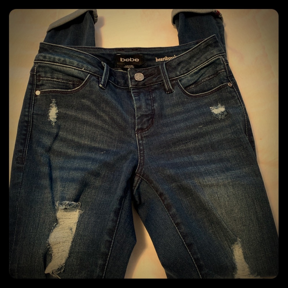 Bebe skinny jeans.